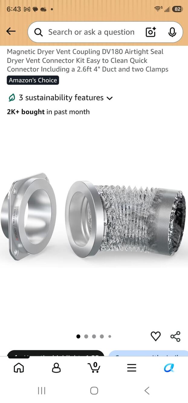 Magnetic Dryer Vent Coupling DV180 Airtight Seal Dryer Vent Connector Kit